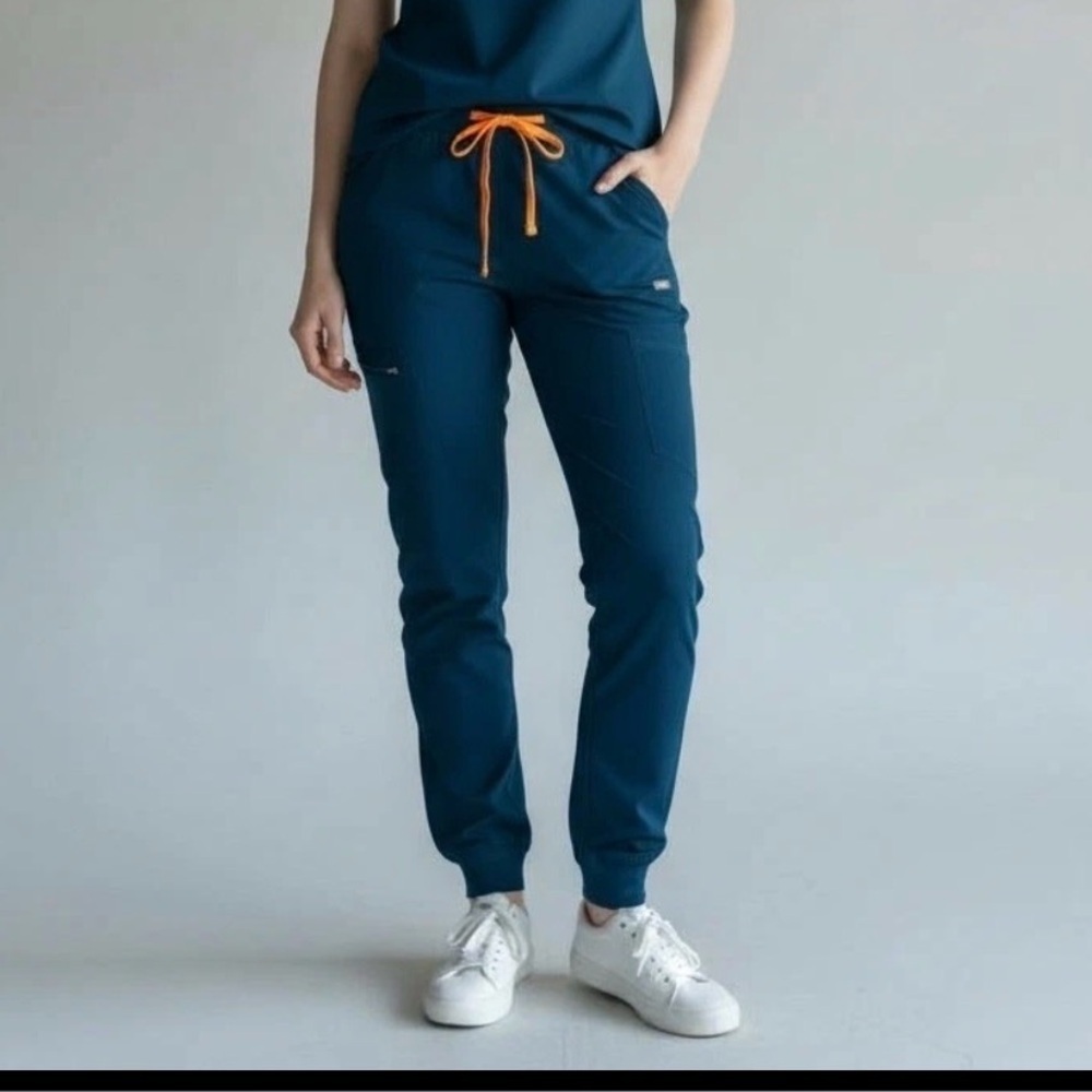 FIGS Zamora High Waist Jogger Scrub Pants Women's LP Deep Reef Limited Edition